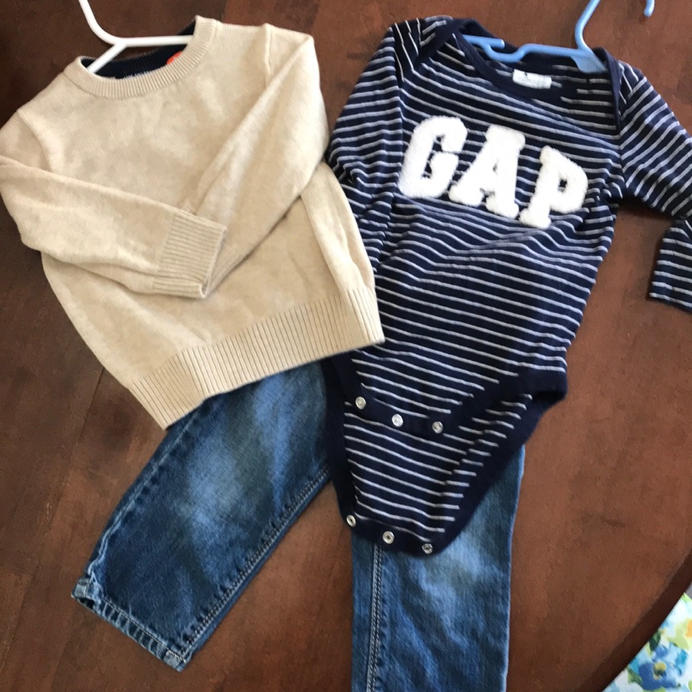 Baby gap shirt and children’s place sweater lot